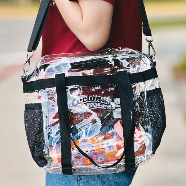 Cyclones Script Black Clear Rachelle Bag
